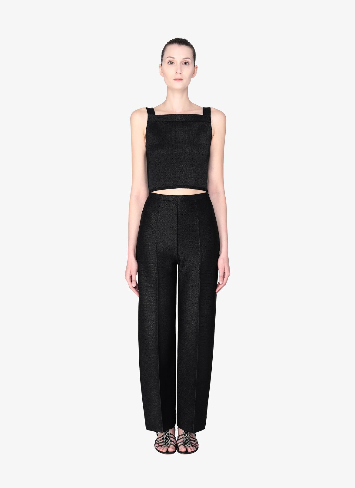 TOP SANS MANCHES RAFIA NOIR ALAÏA NOIR  TOP SANS MANCHES RAFIA NOIR